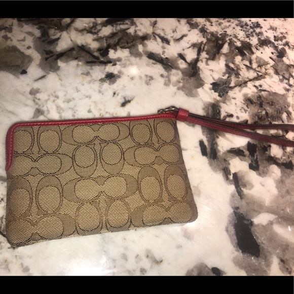 Coach Mini Wallet, Red/Khaki - Picture 4 of 5